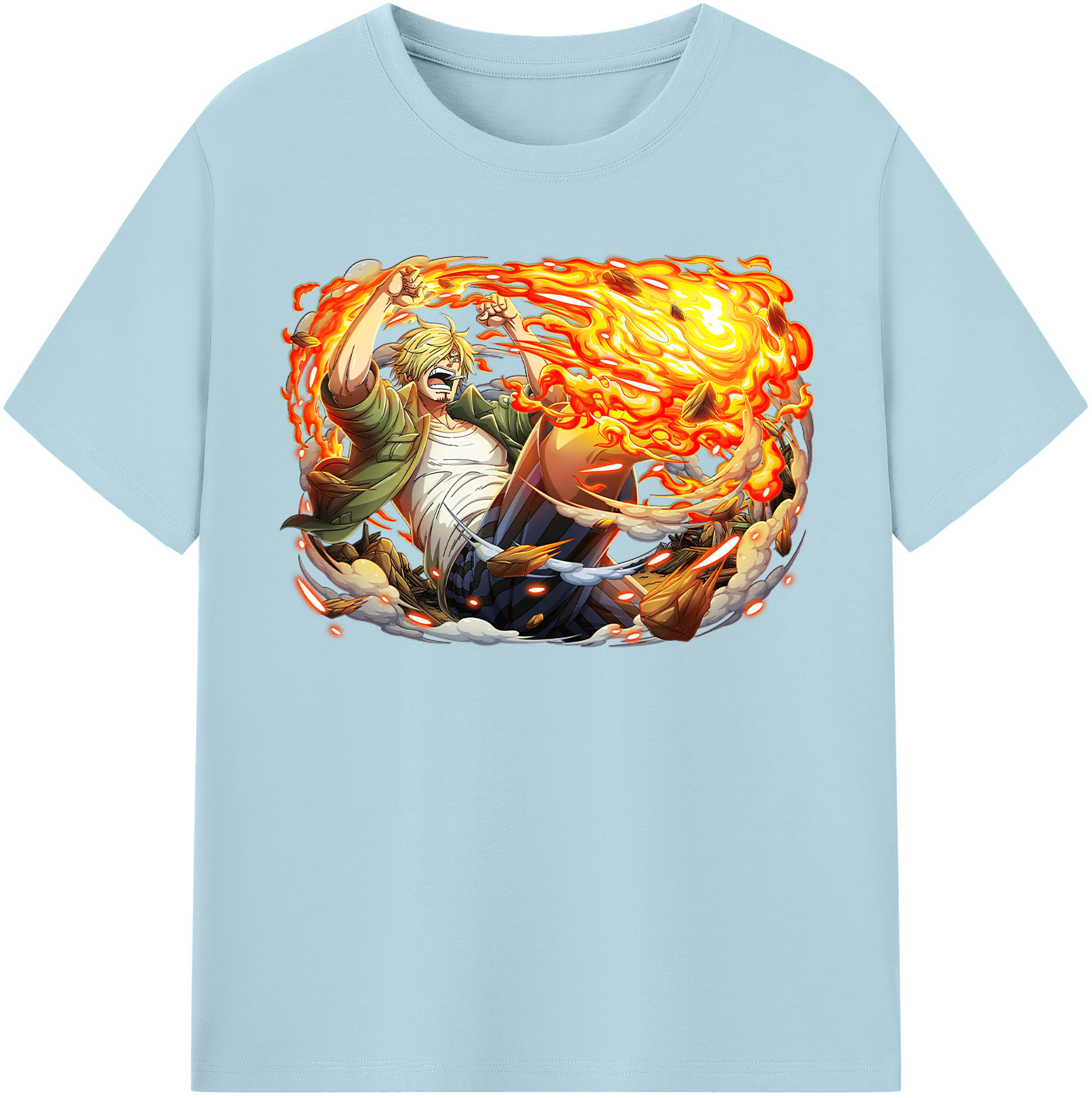 ワンピース サンジ ONE PIECE Sanji 綿100％半袖Tシャツ（フロントプリント）